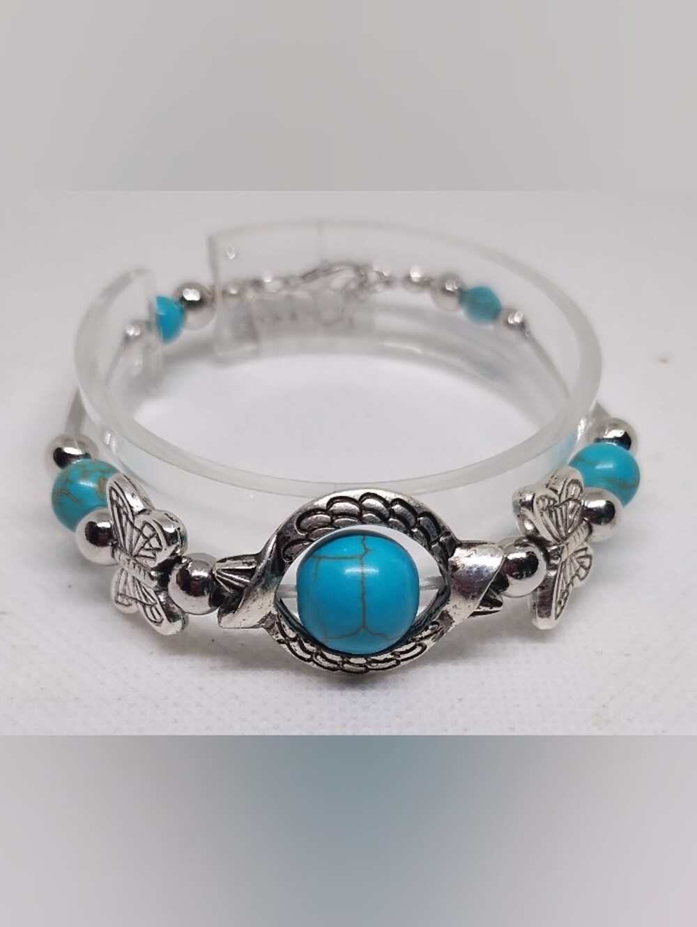 Turquoise Bead Butterfly Bracelet - Women Jewelry New G22